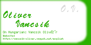 oliver vancsik business card